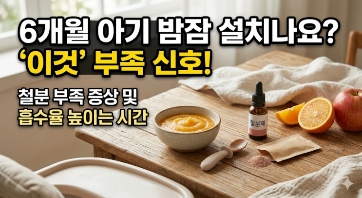  6개월 아기 철분 부족 증상 및 액상 가루 철분제 흡수율 높이는 먹이는 시간 현실 팁