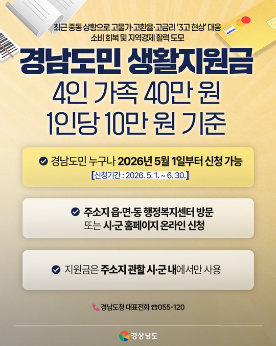   경남도민 생활지원금 신청방법 10만원 준데요!! (5/1~6/30 신청)