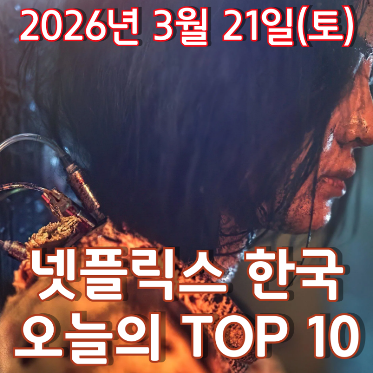  [3월 21일] 넷플릭스 한국 TOP 10 - '마녀 Part2' 등 한국 영화 대거 순위권 진입