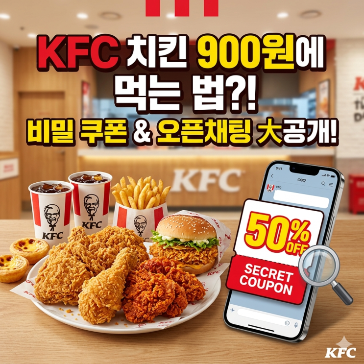  KFC 할인 꿀팁 총정리, 1900원 치킨부터 갤러리 비밀 쿠폰까지 쌍둥이 아빠의 내돈내산 후기