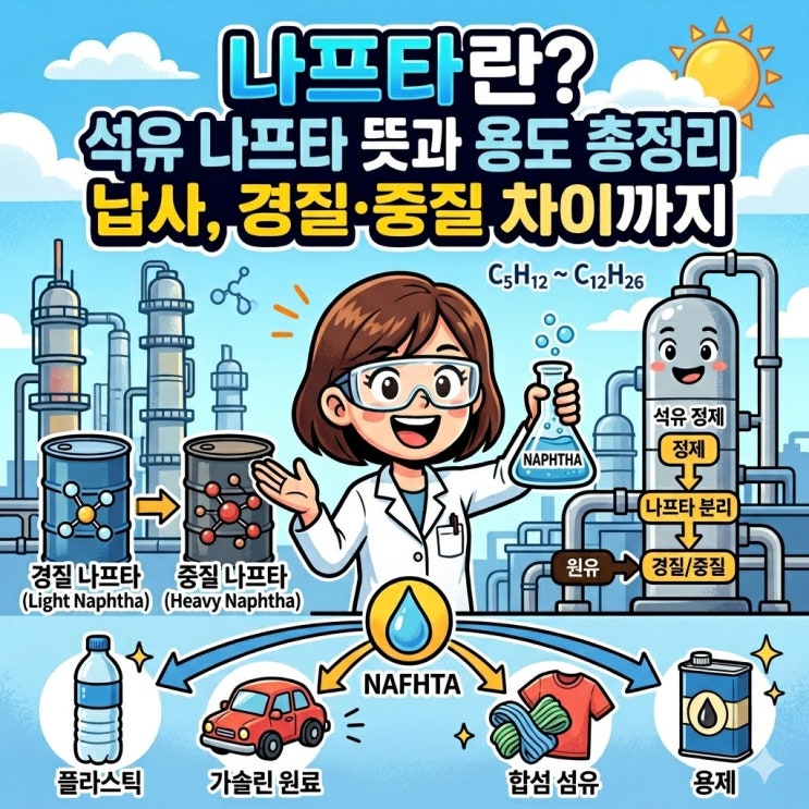  나프타 뜻과 용도 총정리｜납사, 경질·중질 차이까지