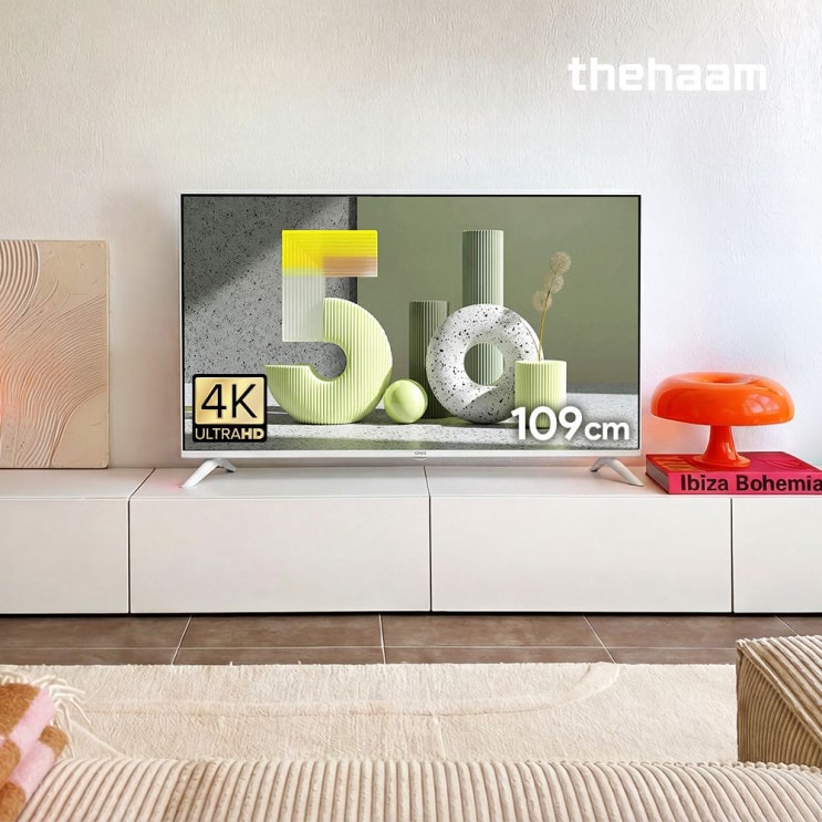  인테리어의 완성!  더함 스마트티비 구글 5.0 화이트 43인치 4K UHD 가이드