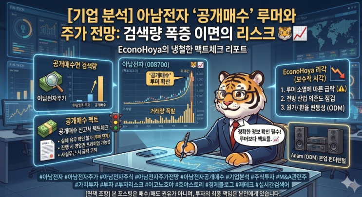  [기업 분석] 아남전자 주가 전망 및 공개매수 이슈 심층 점검: 펀더멘털과 루머의 간극
