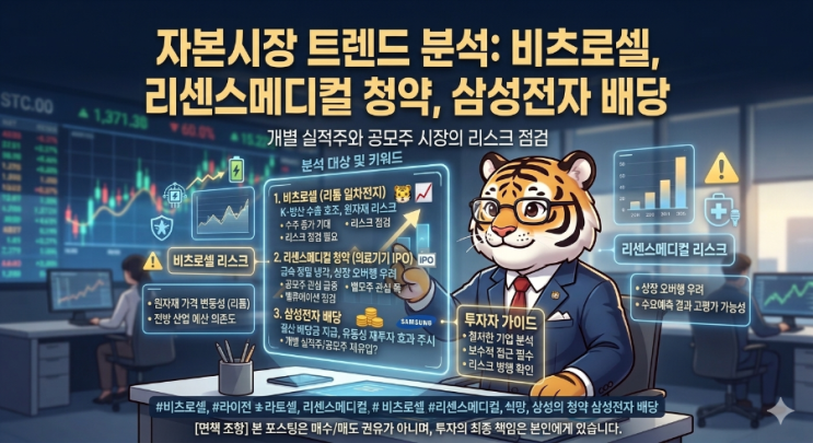  [기업 분석] 인기 급상승 '비츠로셀'과 '리센스메디컬 청약', 투자 전 반드시 점검해야 할 리스크