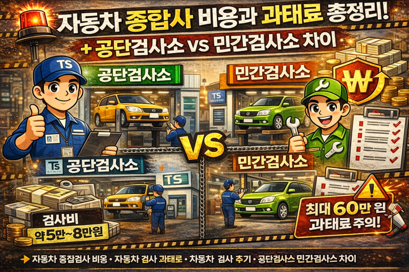 자동차 종합검사 비용과 과태료 총정리 (공단 vs 민간검사소 차이)