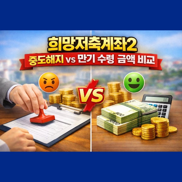 희망저축계좌2 해지하면 손해? 중도해지 vs 만기 수령 금액 비교