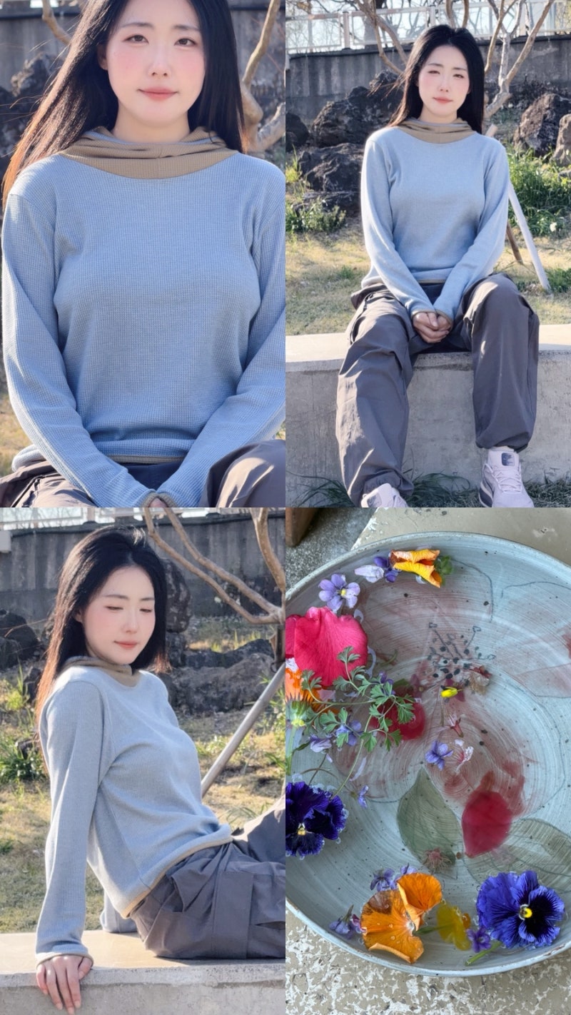 카지코 바라클라바 와플 후드 코디 카고바지랑 입으니 꾸안꾸 끝판왕