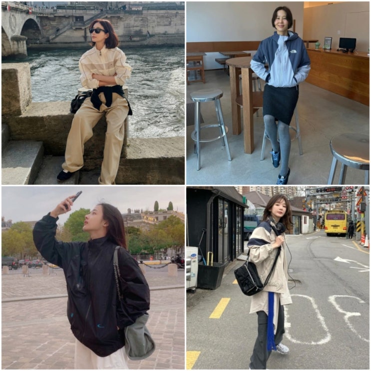  "봄이 왔어요~" 여배우 바람막이 코디, 이렇게 입으면 실패없다