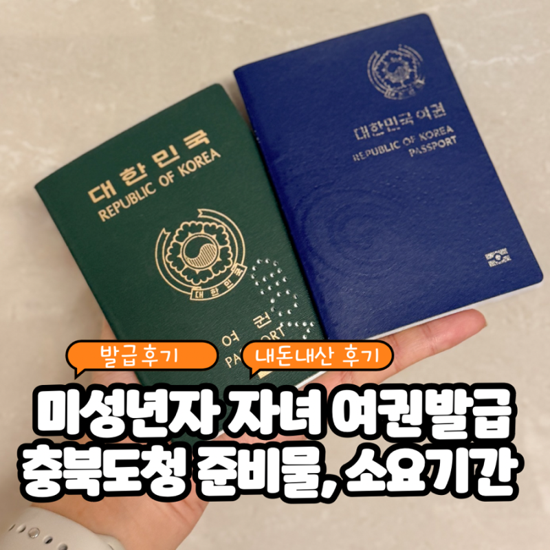청주 미성년자 여권 재발급, 충북도청 후기 준비물, 가격 소요기간