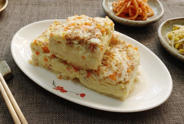급식 계란찜 레시피/ 집에서 그대로 만드는 부드러운 비법.
