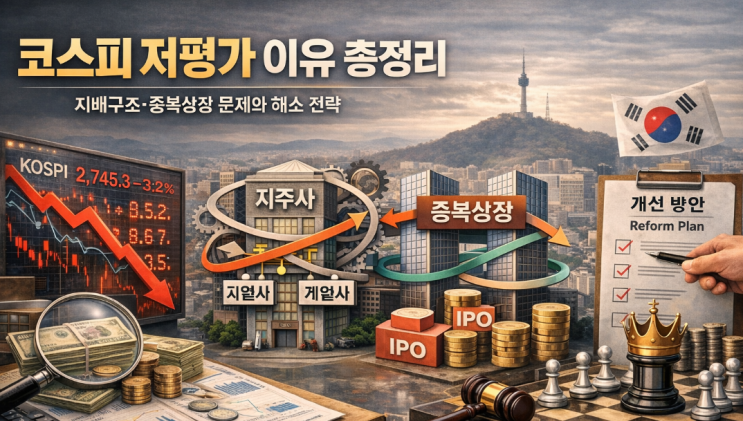  코스피 저평가 이유 총정리, 지배구조·중복상장 문제와 해소 전략