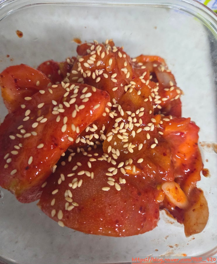  봄동 가고 토마토 홍윤화 레시피 간단한 토마토 김치 만들기
