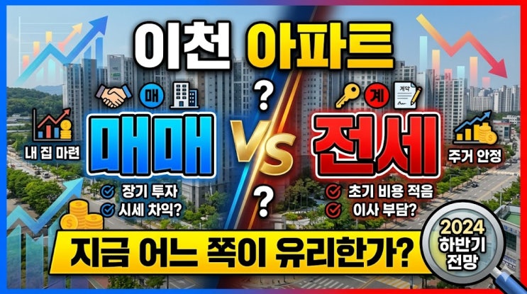  이천 아파트 매매 vs 전세 — 지금 어느 쪽이 유리한가?