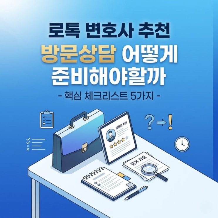  로톡변호사추천 방문상담 어떻게 준비해야할까