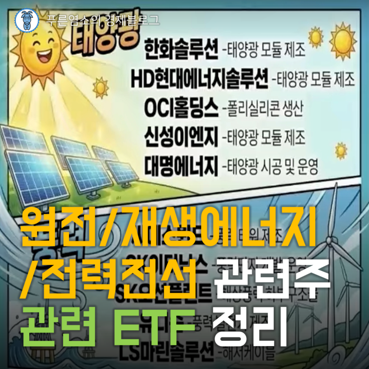  미래가 밝은 "원전 / 재생에너지 / 전력·전선" 관련주 및 대표 ETF 정리