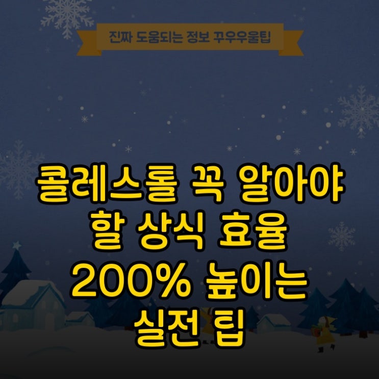  콜레스테롤 꼭 알아야 할 상식 효율 200% 높이는 실전 팁