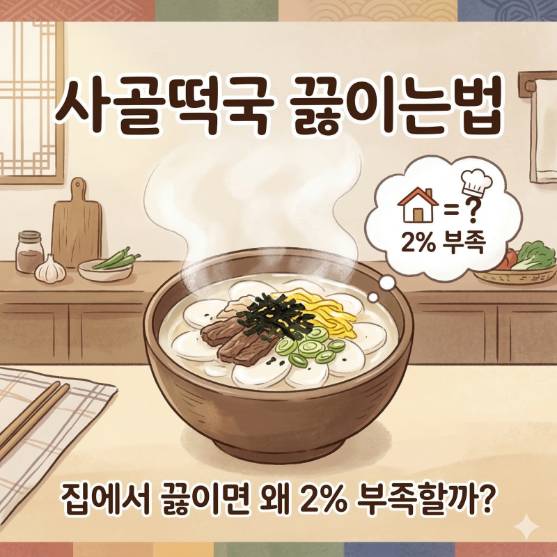사골떡국 끓이는법 집에서 끓이면 왜 2% 부족할까?