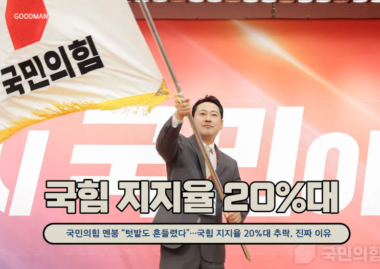  국민의힘 멘붕 “텃밭도 흔들렸다”…국힘 지지율 20%대 추락, 진짜 이유