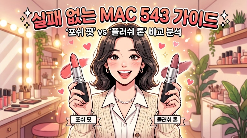 맥 543 포쉬핏 vs 플러스트 완벽 비교! 내 얼굴에 형광등 켜주는 인생 립스틱 고르는 법