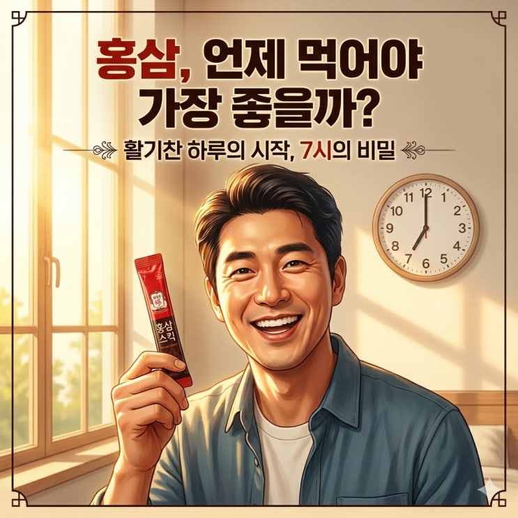  홍삼 빈속에 공복에 먹어도 되나요? 흡수율 200% 높이는 복용 골든타임 가이드