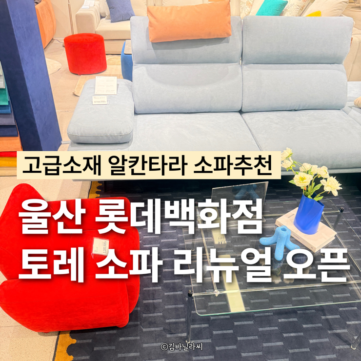  울산 롯데백화점 토레 소파 리뉴얼오픈 알칸타라 소파추천
