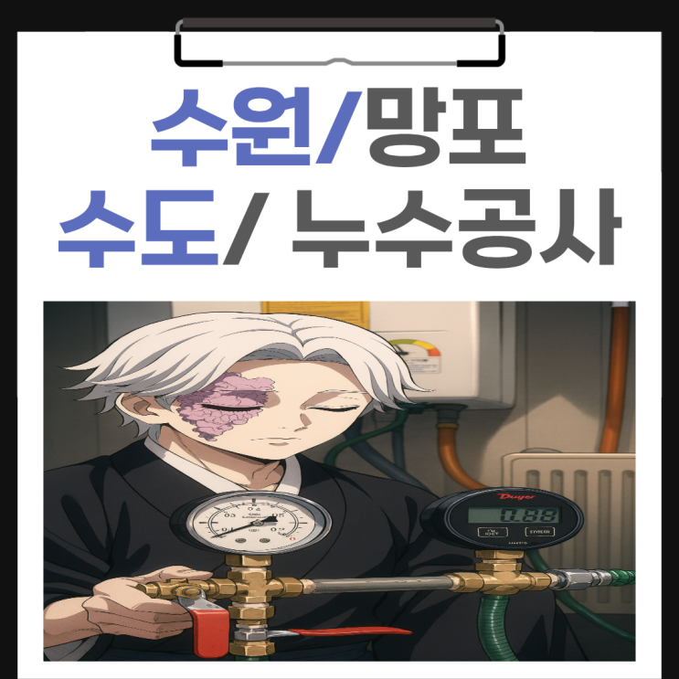  수원 수도누수 영통구 망포동 빌라 배관 수리 공사 업체