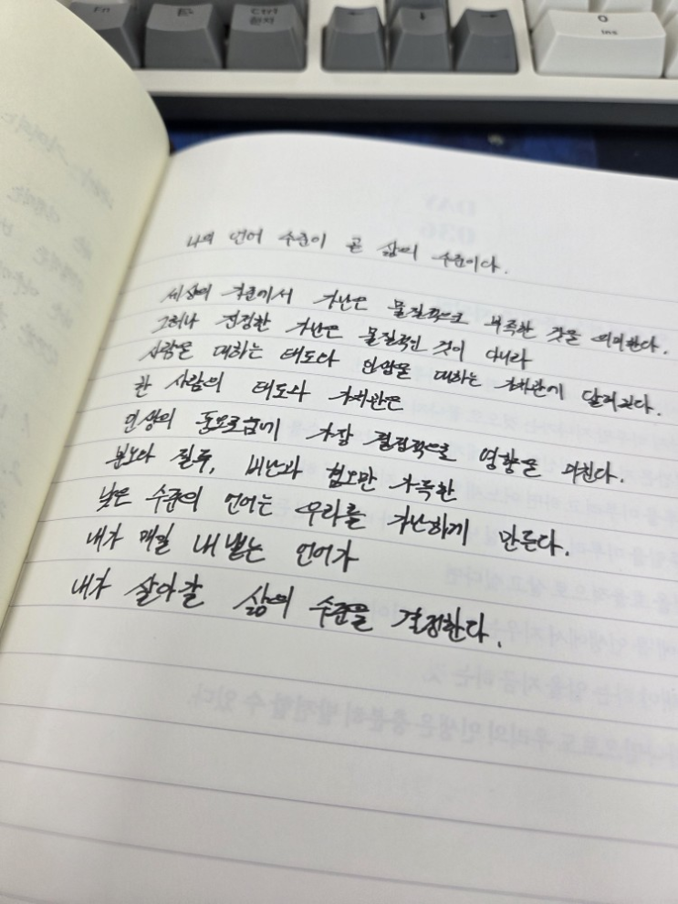  [100일 필사노트] 나의 언어 수준이 곧 삶의 수준이다.
