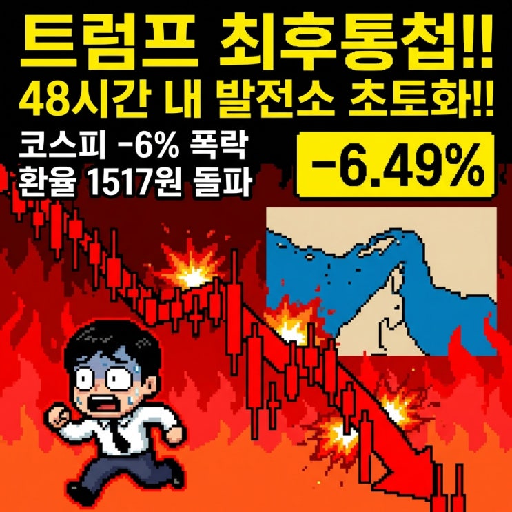 3월 23일 오늘 증시 요약 , 코스피 6% 폭락 ,<b>트럼프 최후통첩</b>... 
