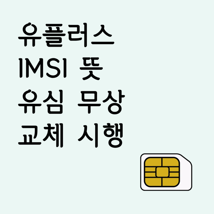  유플러스 IMSI 뜻 유심 무상 교체 시행