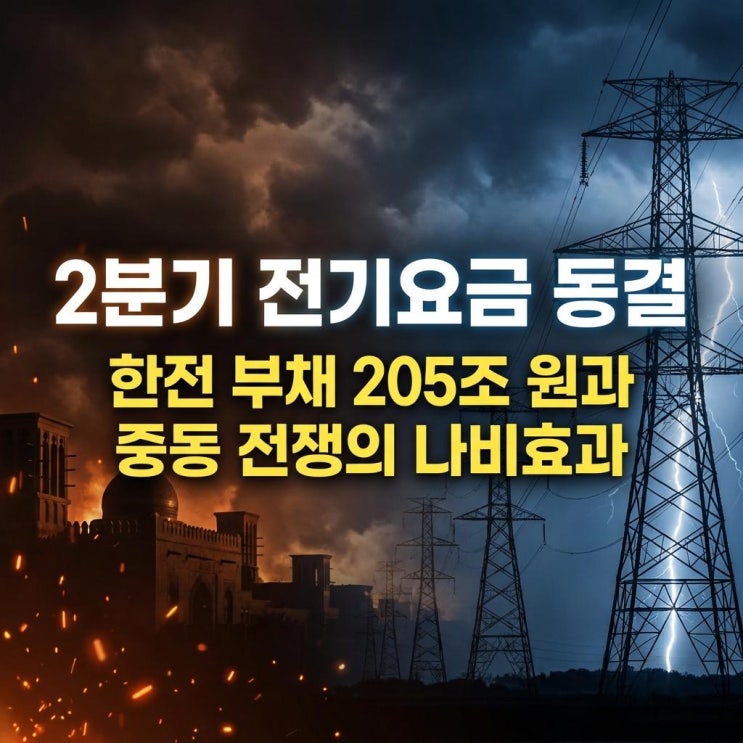  2분기 전기요금 동결 한전 부채 205조 원과 중동 전쟁의 나비효과