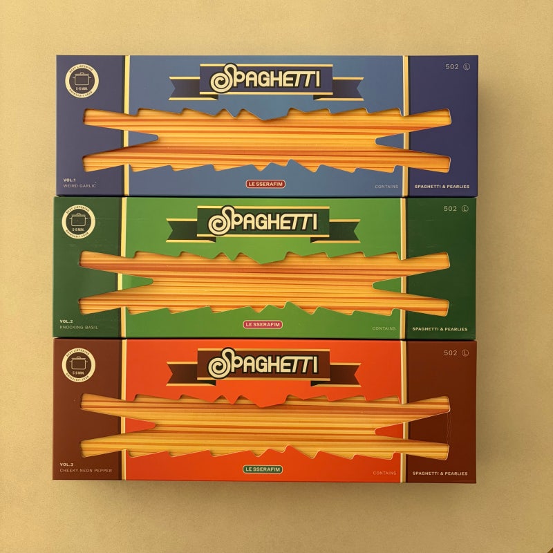 去年12月購買的LE SSERAFIM「Spaghetti」三款專輯開箱心得