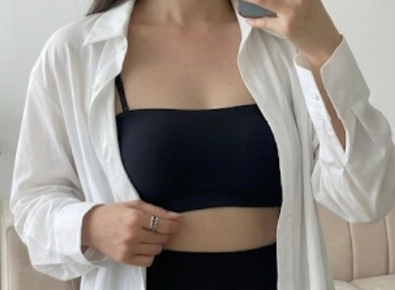  끈 없는 브라를 찾는다면?  서포트미 홀드미 오프숄더 브라 블랙 후기