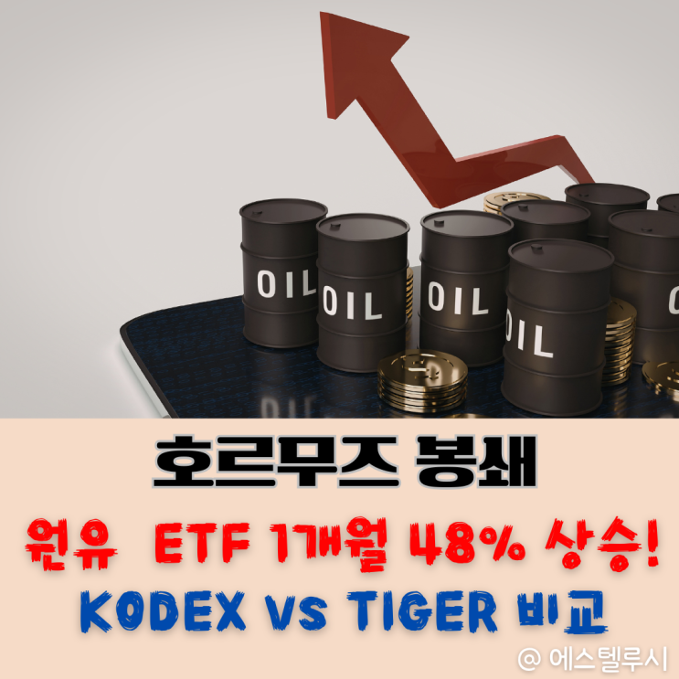  호르무즈해협 봉쇄 수혜주, 원유 ETF : 1개월 수익률 48% KODEX vs TIGER