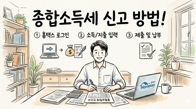  종합소득세 신고방법 총정리｜신고기간·대상·홈택스 신고 (2026)