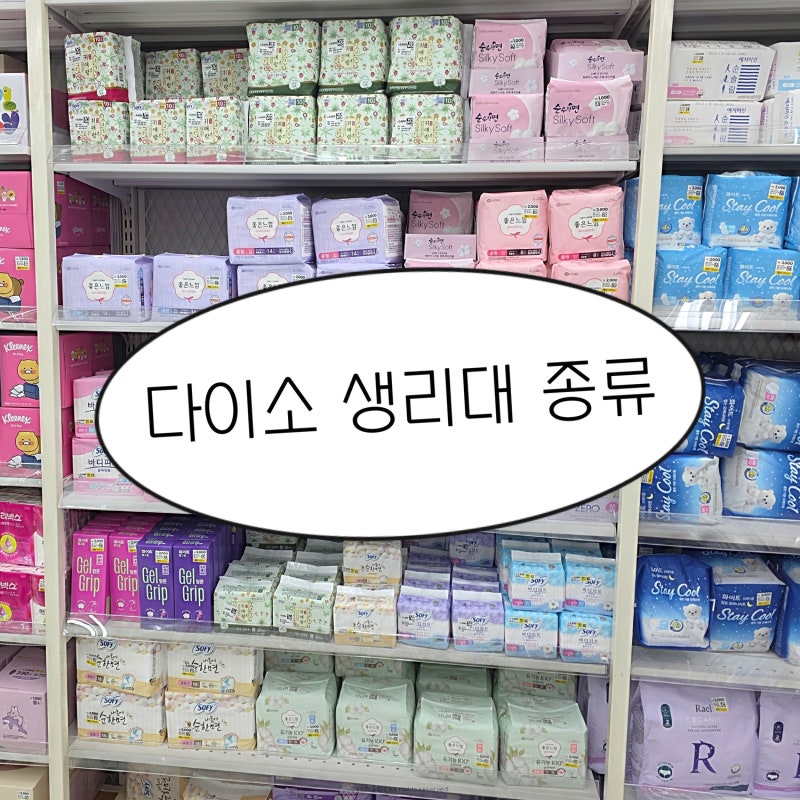 좀 싼가? 다이소 생리대 가격, 종류 (팬티라이너, 소형, 중형, 대형, 입는 오버나이트)
