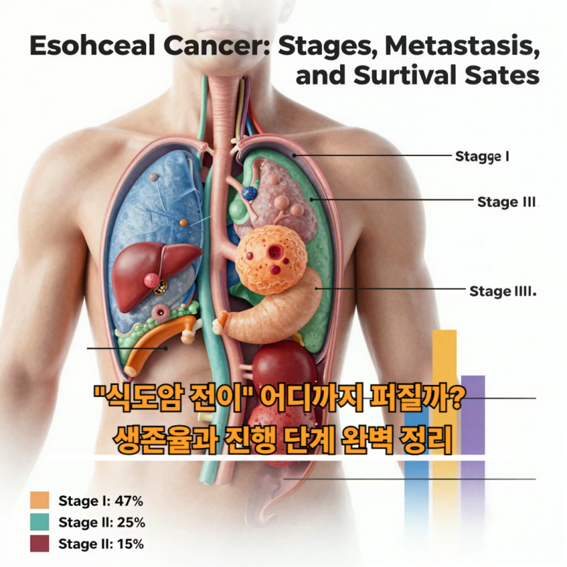 "식도암 전이" 어디까지 퍼질까? 생존율과 진행 단계 완벽 정리