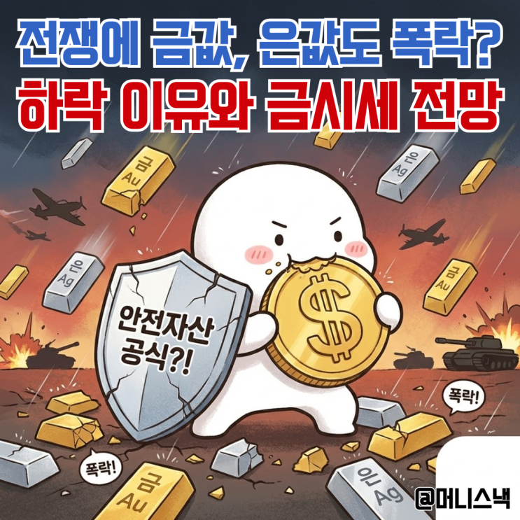 전쟁에 은값, 금값 시세 폭락! 안전자산 공식 깨진 이유와 금시세 전망