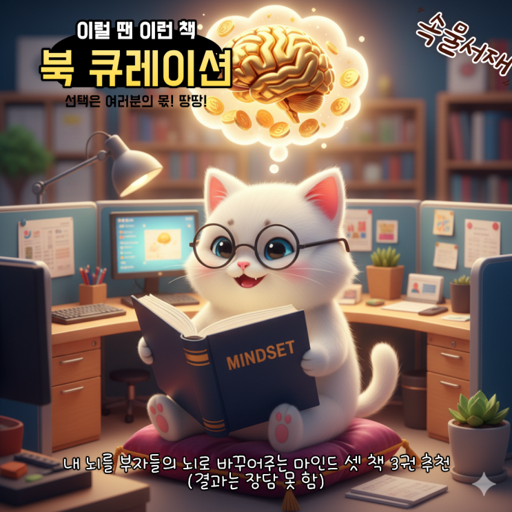  [북 큐레이션] 내 뇌를 부자들의 뇌로 바꾸어주는 마인드 셋 책 3권 추천(결과는 장담 못 함)