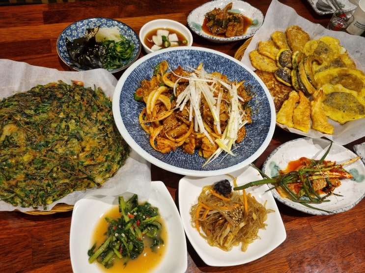  해운대 술집 남천집 모듬전 오겹살 제육볶음