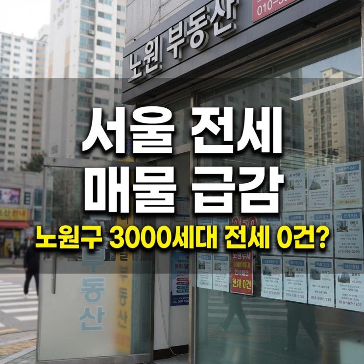  서울 전세 매물 급감 노원구 3000세대 전세 0건? 원인과 2026년 전망 완벽 분석