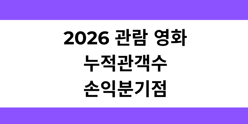 [메모] 26년 영화 누적관객수/손익분기점/평점_260919