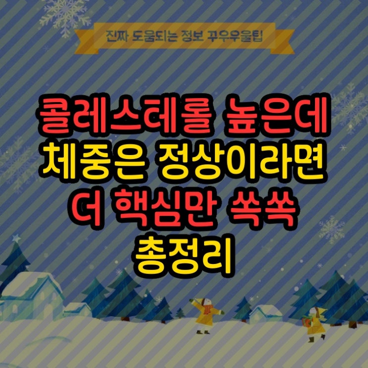  콜레스테롤 높은데 체중은 정상이라면 더 핵심만 쏙쏙 총정리