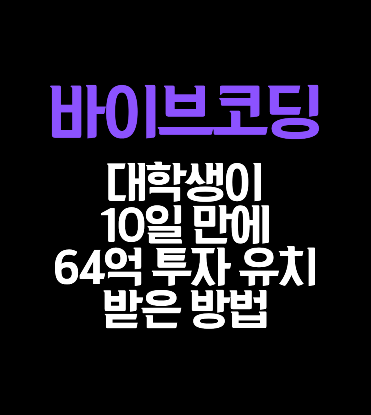  대학생이 혼자 10일 만에 64억을 투자 받은 이유 '바이브 코딩'
