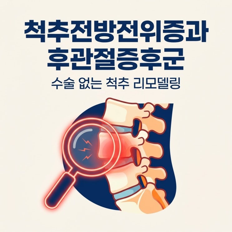  척추전방전위증 증상 원인과 후관절증후군, 수술 없는 척추 리모델링