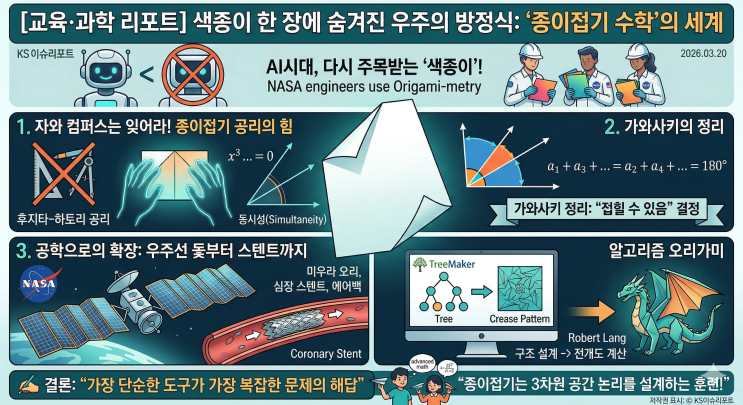  [교육/과학리포트]색종이 한 장에 숨겨진 우주의 방정식: ‘종이접기 수학’의 세계