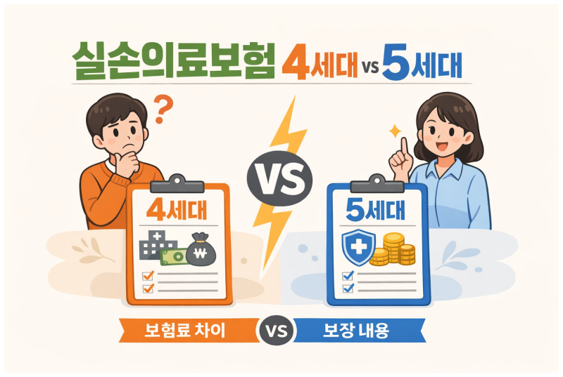 실손의료보험 4세대 vs 5세대 비교