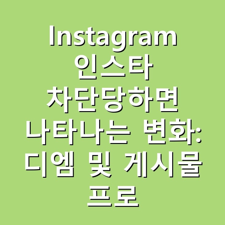Instagram 인스타 차단당하면 나타나는 변화: 디엠 및 게시물 프로필 상태 확인 가이드