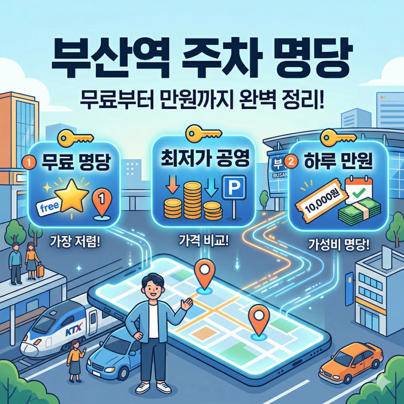 부산역 근처 주차장 추천 무료 공영주차장 가장 저렴한 곳 정리