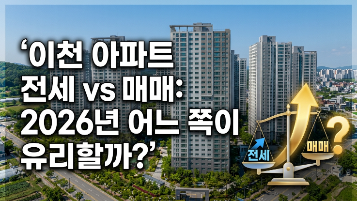  이천 아파트 전세 vs 매매 — 2026년 지금 어떤 게 유리할까?  이천 아파트 전세 매매 비교 | 이천 전세 시세 2026