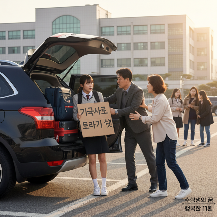  정기휴가 복귀 하는 날 수험생들의 다양한 표정과 기숙학원 귀원을 미루고 부모님 속을 태우는 아이
